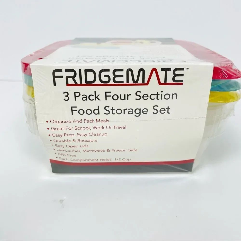 3 Pack 4 Section Food Storage Set Multicolor - Picture 3 of 5